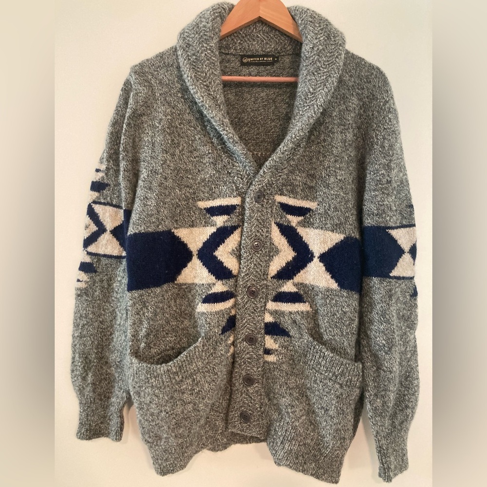 United by Blue Shetland Wool Men’s Cardigan Size M EXCELLENT Condition